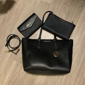 Michael Kors 3-in-1 Kimberly Leather Tote Set